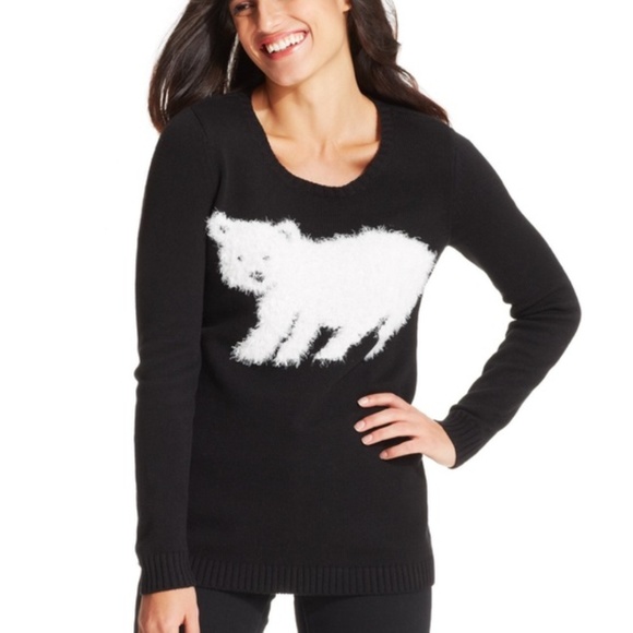 Style & Co. Sweaters - Style & Co. Fuzzy Polar Bear Sweater, Sz PM